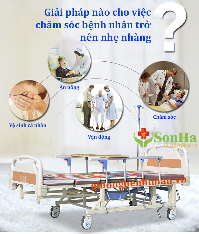 giường y tế, giường bênh nhận, giường y tế 4 tay quay, giường bênh nhân 4 tay quay, giường bệnh viện