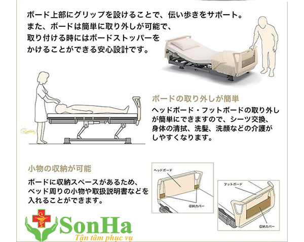 tính năng kèm theo giường cho người gia Q-aura